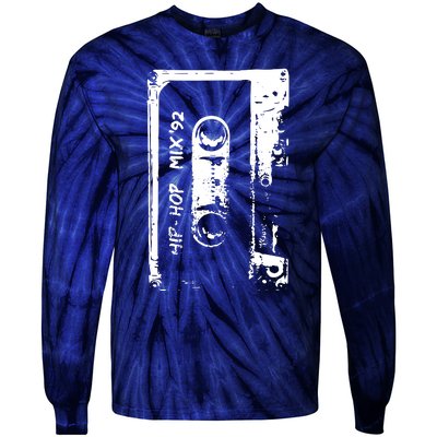 Cassette Retro 90s Style Tie-Dye Long Sleeve Shirt