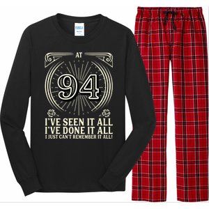 CanT Remember 94 Years Old Funny 94th Birthday Long Sleeve Pajama Set