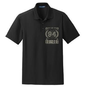 CanT Remember 94 Years Old Funny 94th Birthday Dry Zone Grid Polo