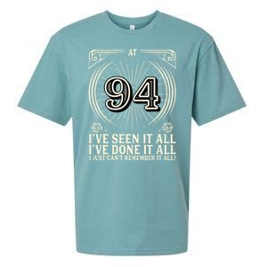 CanT Remember 94 Years Old Funny 94th Birthday Sueded Cloud Jersey T-Shirt