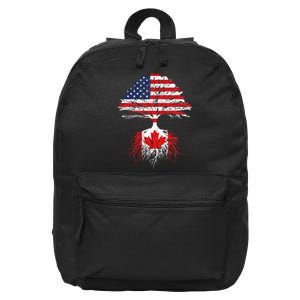 Canadian Roots American Grown Canada Flag Men Women 16 in Basic Backpack