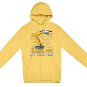 Cartoon Robotic Arm Funny Robotics Engineer Premium Pullover Hoodie