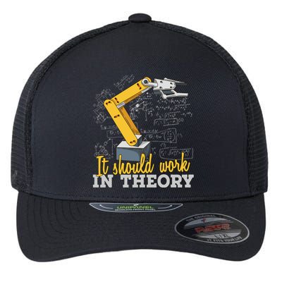 Cartoon Robotic Arm Funny Robotics Engineer Flexfit Unipanel Trucker Cap