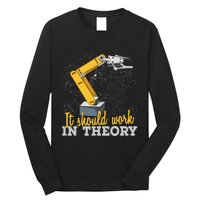 Cartoon Robotic Arm Funny Robotics Engineer Long Sleeve Shirt