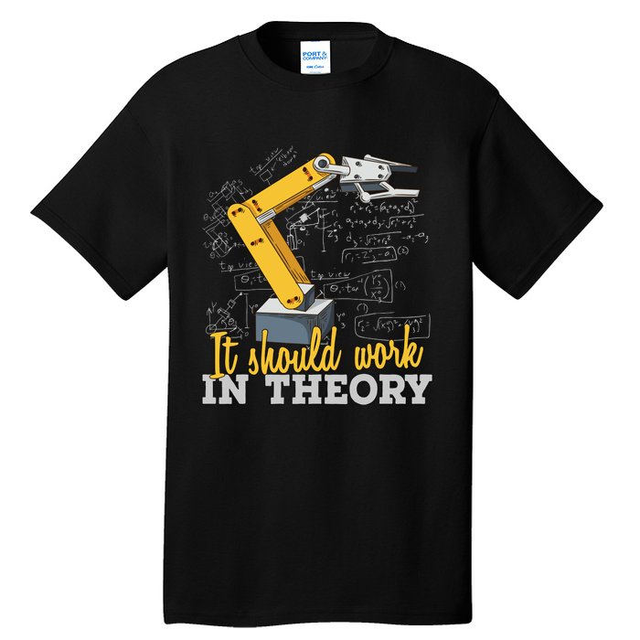 Cartoon Robotic Arm Funny Robotics Engineer Tall T-Shirt