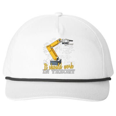 Cartoon Robotic Arm Funny Robotics Engineer Snapback Five-Panel Rope Hat