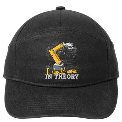 Cartoon Robotic Arm Funny Robotics Engineer 7-Panel Snapback Hat