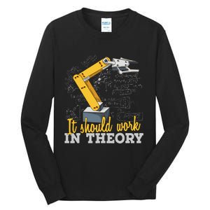 Cartoon Robotic Arm Funny Robotics Engineer Tall Long Sleeve T-Shirt