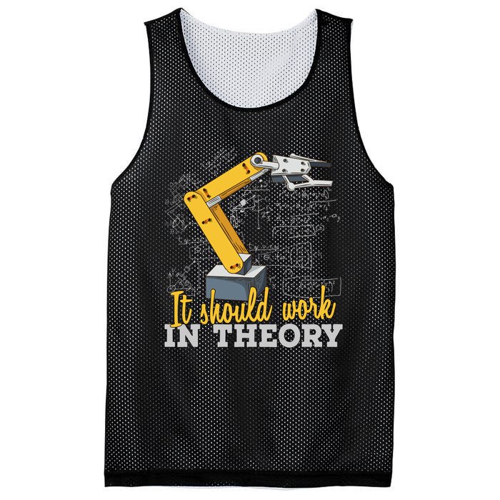 Cartoon Robotic Arm Funny Robotics Engineer Mesh Reversible Basketball Jersey Tank