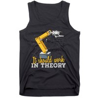 Cartoon Robotic Arm Funny Robotics Engineer Tank Top