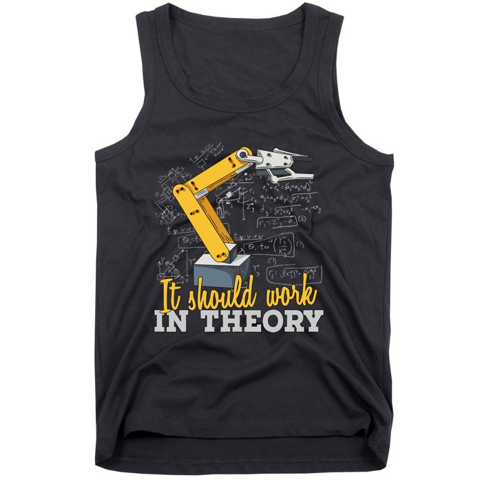 Cartoon Robotic Arm Funny Robotics Engineer Tank Top