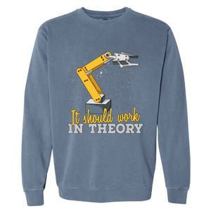 Cartoon Robotic Arm Funny Robotics Engineer Garment-Dyed Sweatshirt