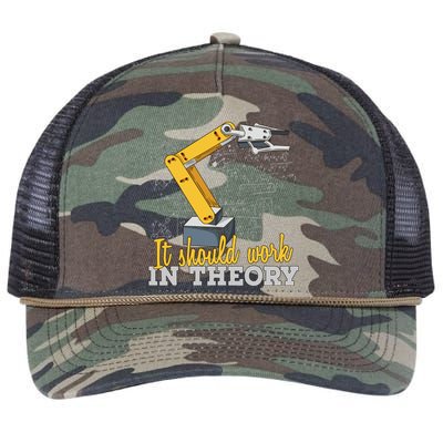 Cartoon Robotic Arm Funny Robotics Engineer Retro Rope Trucker Hat Cap