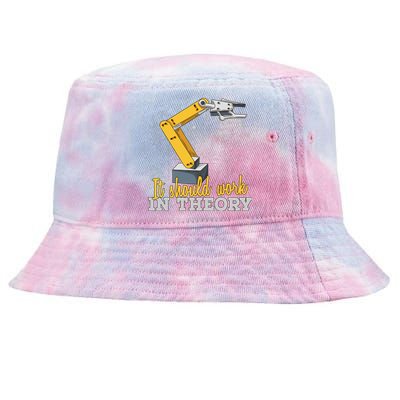 Cartoon Robotic Arm Funny Robotics Engineer Tie-Dyed Bucket Hat