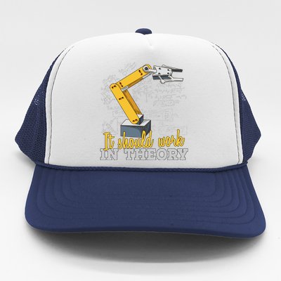 Cartoon Robotic Arm Funny Robotics Engineer Trucker Hat