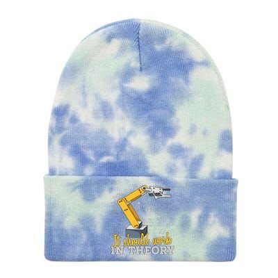 Cartoon Robotic Arm Funny Robotics Engineer Tie Dye 12in Knit Beanie