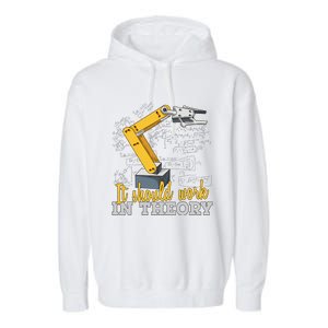 Cartoon Robotic Arm Funny Robotics Engineer Garment-Dyed Fleece Hoodie