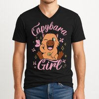 Capybara  Rodent Animals Capybaras Funny Capybara  V-Neck T-Shirt