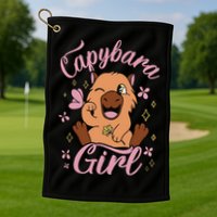 Capybara  Rodent Animals Capybaras Funny Capybara  Golf Towel