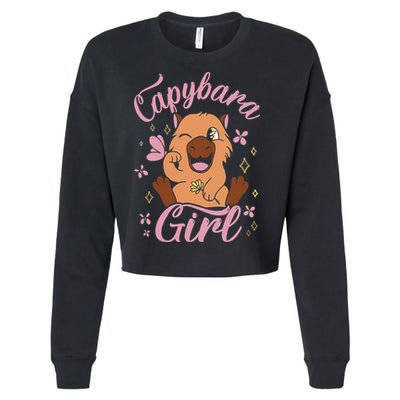 Capybara  Rodent Animals Capybaras Funny Capybara  Cropped Pullover Crew