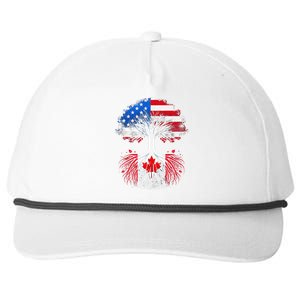 Canadian Roots American Grown Tree Flag Funny Canada Day Snapback Five-Panel Rope Hat