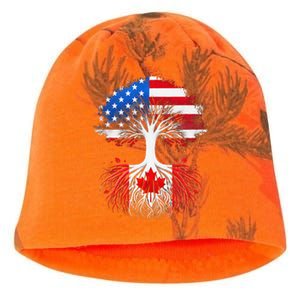 Canadian Roots American Grown Tree Flag Funny Canada Day Kati - Camo Knit Beanie