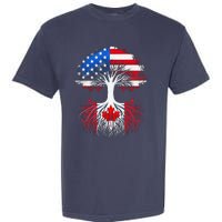 Canadian Roots American Grown Tree Flag Funny Canada Day Garment-Dyed Heavyweight T-Shirt