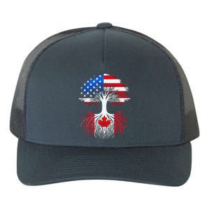 Canadian Roots American Grown Tree Flag Funny Canada Day Yupoong Adult 5-Panel Trucker Hat