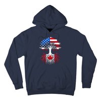 Canadian Roots American Grown Tree Flag Funny Canada Day Hoodie