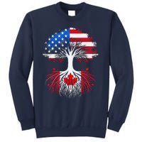 Canadian Roots American Grown Tree Flag Funny Canada Day Sweatshirt