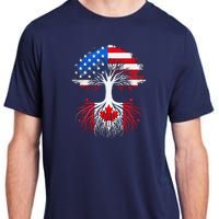 Canadian Roots American Grown Tree Flag Funny Canada Day Adult ChromaSoft Performance T-Shirt