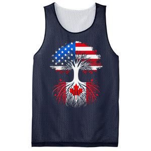 Canadian Roots American Grown Tree Flag Funny Canada Day Mesh Reversible Basketball Jersey Tank