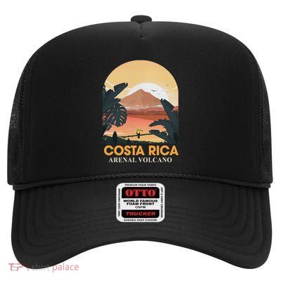 Costa Rica Arenal Volcano Travel Beach Summer Vacation Trip High Crown Mesh Back Trucker Hat