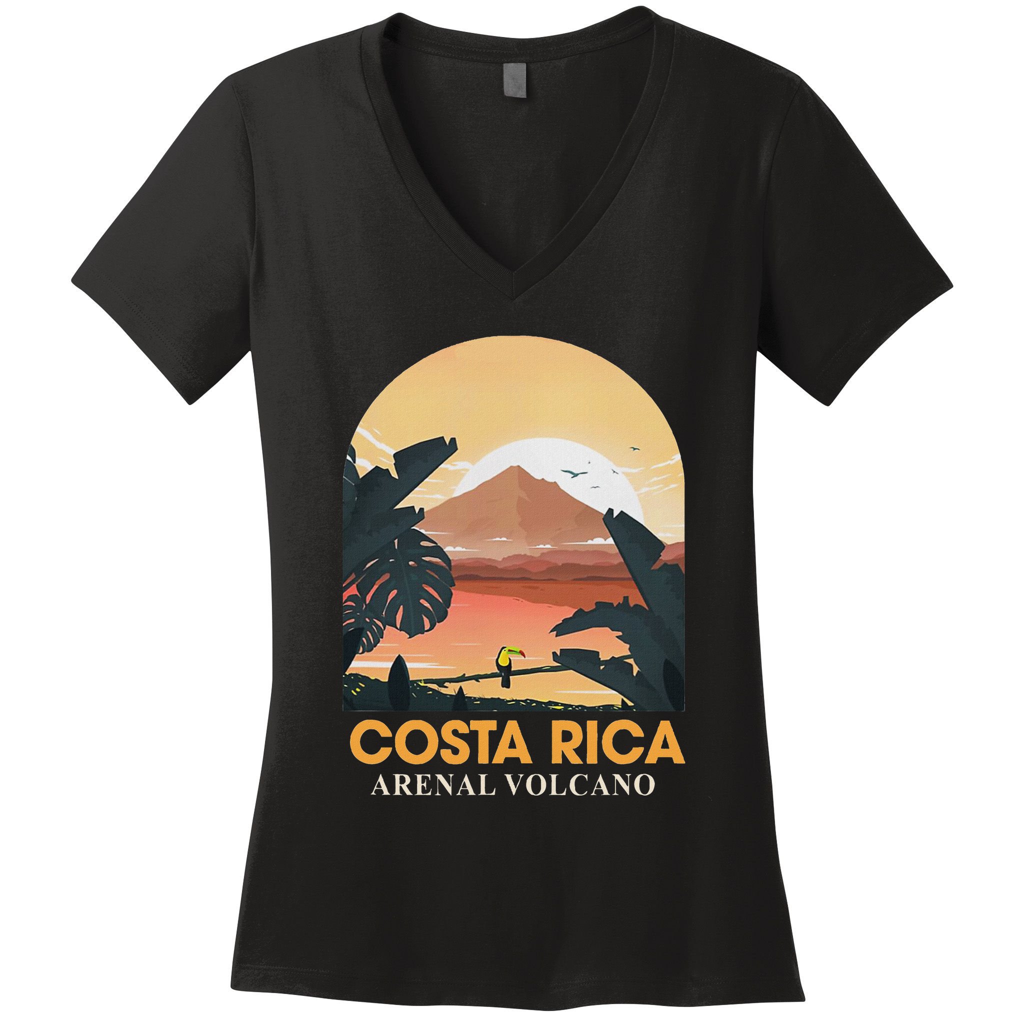 Costa Rica Arenal Volcano Travel Beach Summer Vacation Trip Women's V-Neck T-Shirt
