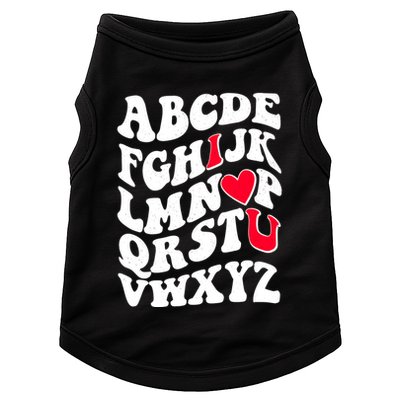 Cute Retro Abcs I Love You Valentine School Teacher Student Life Doggie Tank