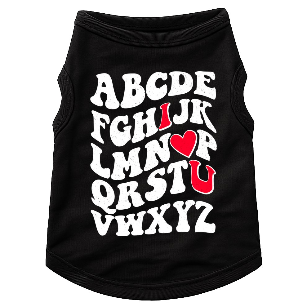Cute Retro Abcs I Love You Valentine School Teacher Student Life Doggie Tank