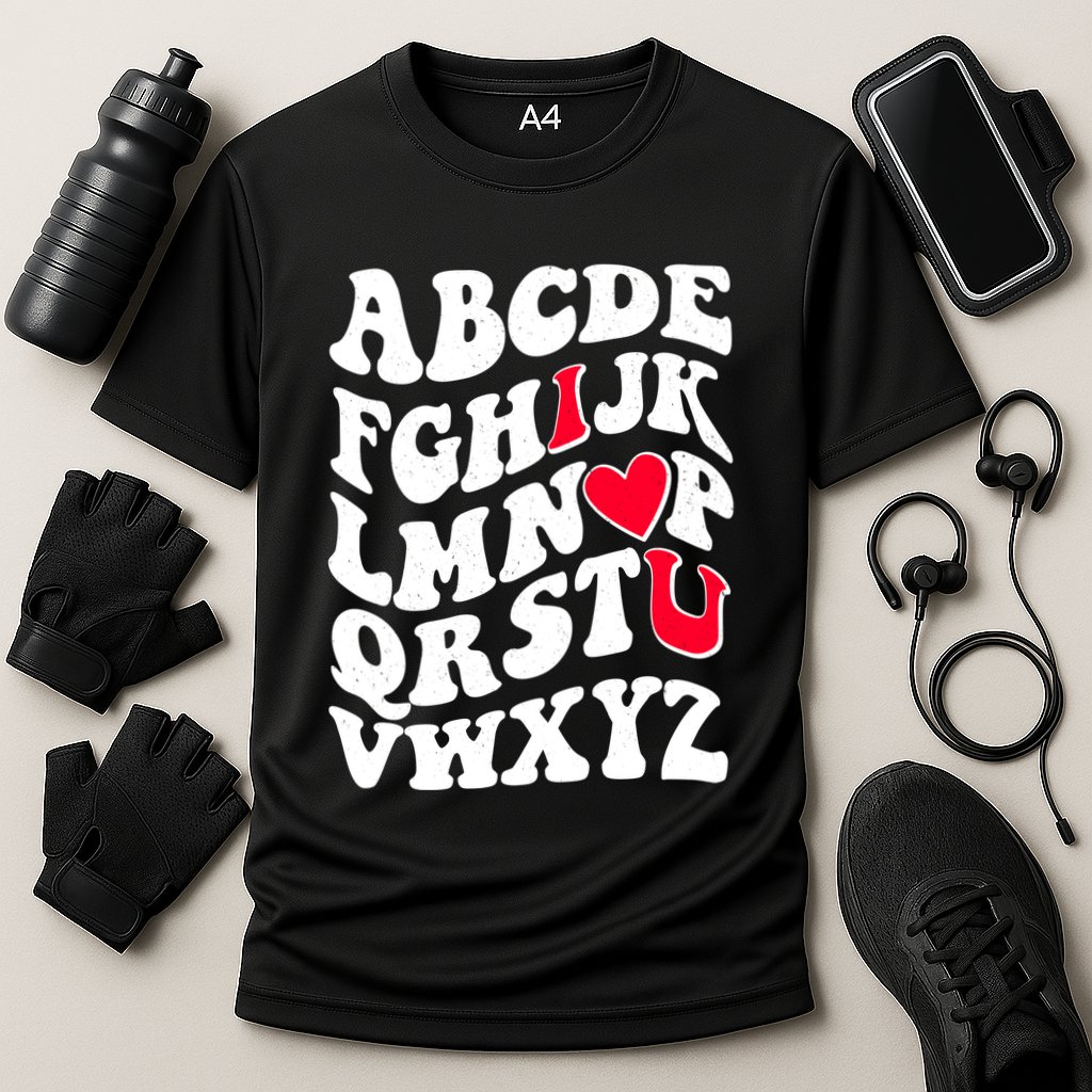 Cute Retro Abcs I Love You Valentine School Teacher Student Life Cooling Performance Crew T-Shirt