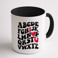Cute Retro Abcs I Love You Valentine School Teacher Student Life Mug