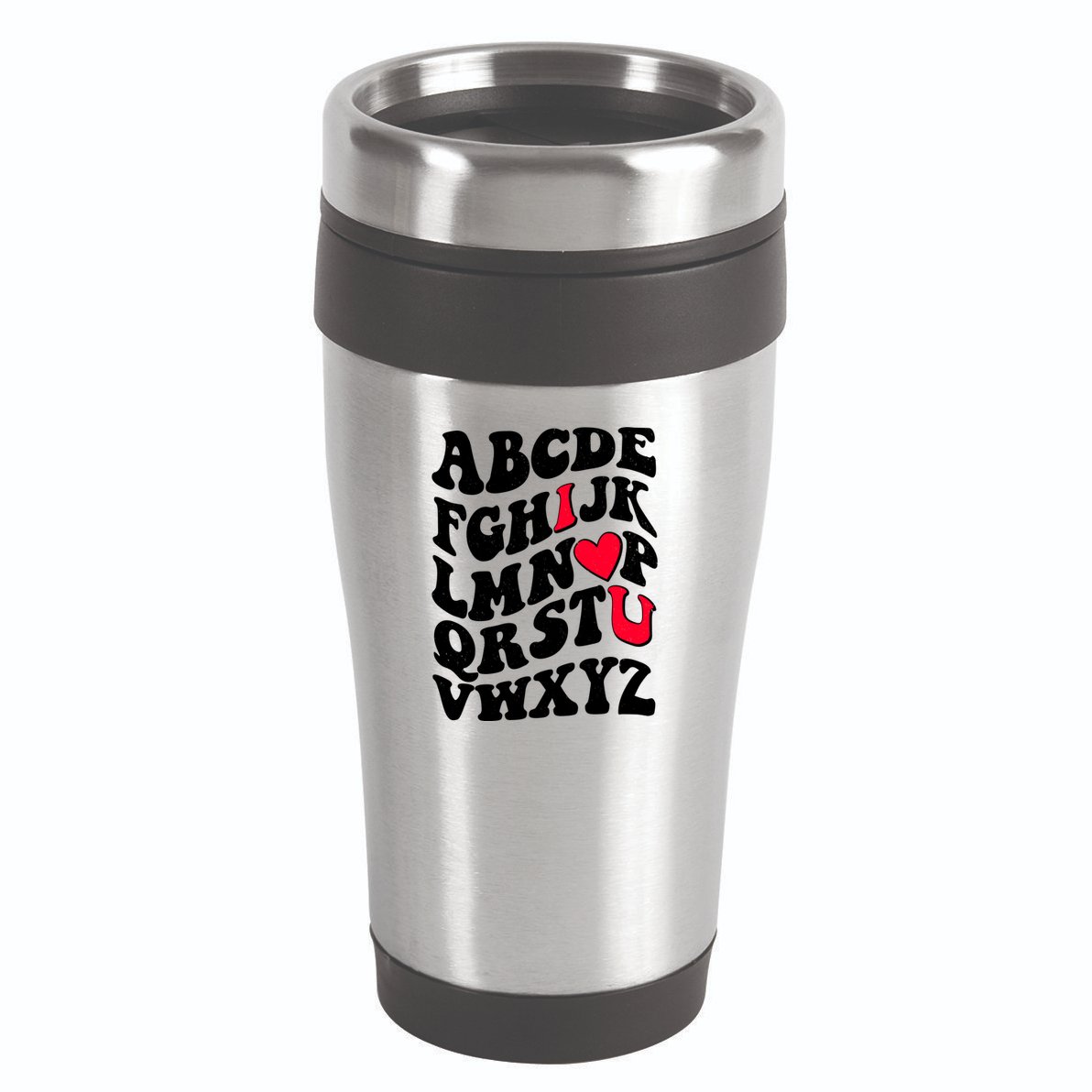 Cute Retro Abcs I Love You Valentine School Teacher Student Life 16oz Travel Tumbler
