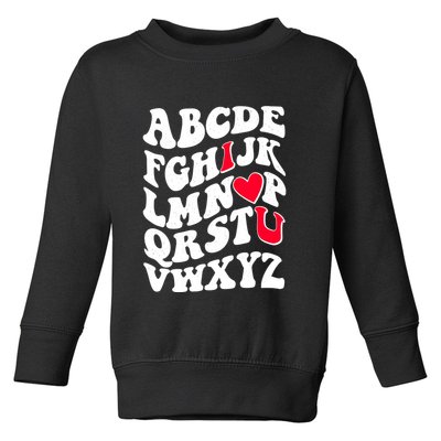 Cute Retro Abcs I Love You Valentine School Teacher Student Life Toddler Sweatshirt