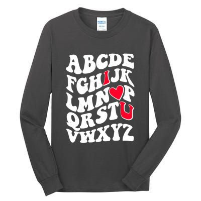 Cute Retro Abcs I Love You Valentine School Teacher Student Life Tall Long Sleeve T-Shirt