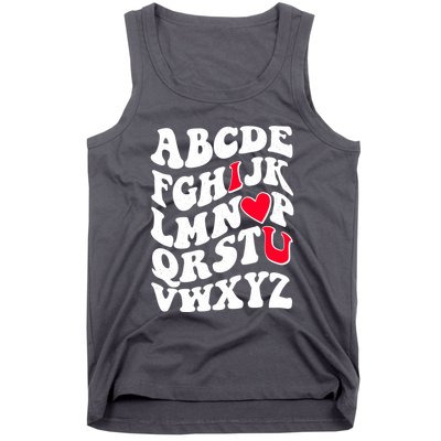 Cute Retro Abcs I Love You Valentine School Teacher Student Life Tank Top