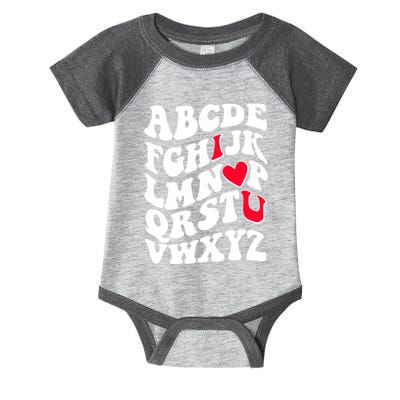 Cute Retro Abcs I Love You Valentine School Teacher Student Life Infant Baby Jersey Bodysuit