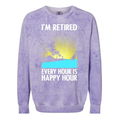 Cool Retirement Art For Women Retirement Retired Retiree Colorblast Crewneck Sweatshirt