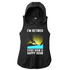 Cool Retirement Art For Women Retirement Retired Retiree Ladies PosiCharge Tri-Blend Wicking Draft Hoodie Tank