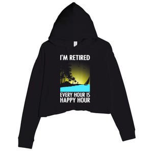 Cool Retirement Art For Women Retirement Retired Retiree Crop Fleece Hoodie