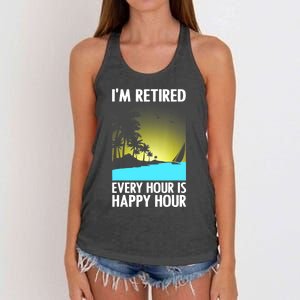 Cool Retirement Art For Women Retirement Retired Retiree Women's Knotted Racerback Tank