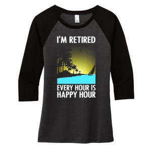 Cool Retirement Art For Women Retirement Retired Retiree Women's Tri-Blend 3/4-Sleeve Raglan Shirt