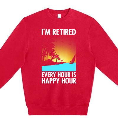 Cool Retirement Art For Women Retirement Retired Retiree Premium Crewneck Sweatshirt