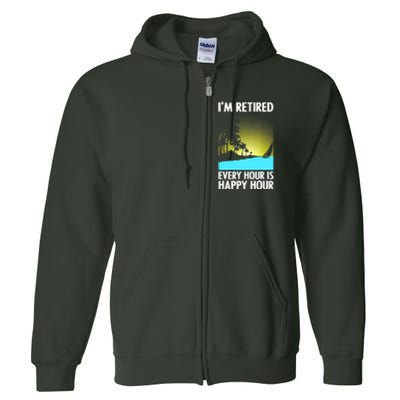 Cool Retirement Art For Women Retirement Retired Retiree Full Zip Hoodie